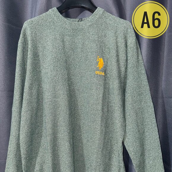 U.S. Polo Assn. Sweater Shade Green Knit Pullover Old Money Comfy Sweatshirt - Picture 1 of 7